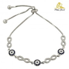 Gümüş Nazar Boncuklu  Bilezik/Bileklik     